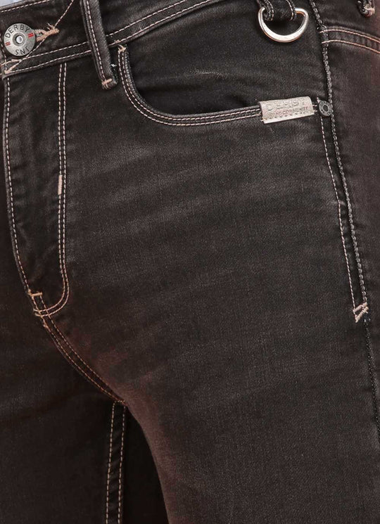 Dark Grey Knitted Denim Jeans