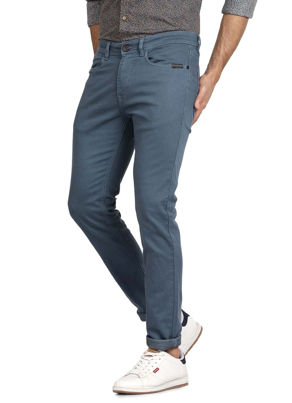 Derby Blue Clean Look Slim Fit Knitted Jeans
