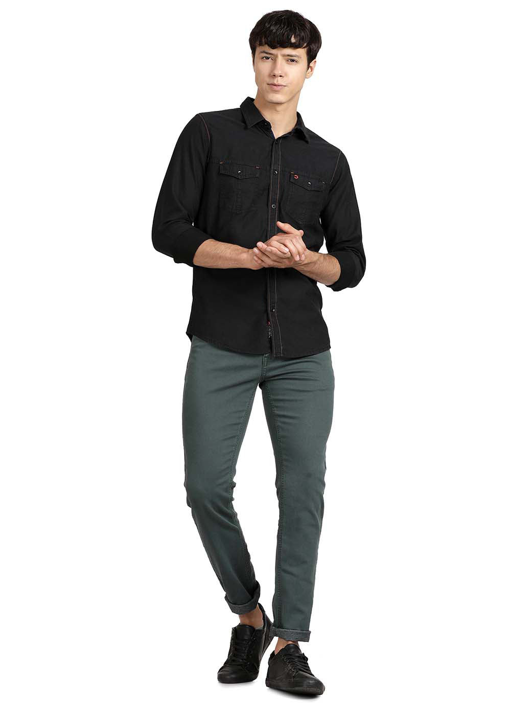 Derby Green Clean Look Slim Fit Knitted Jeans