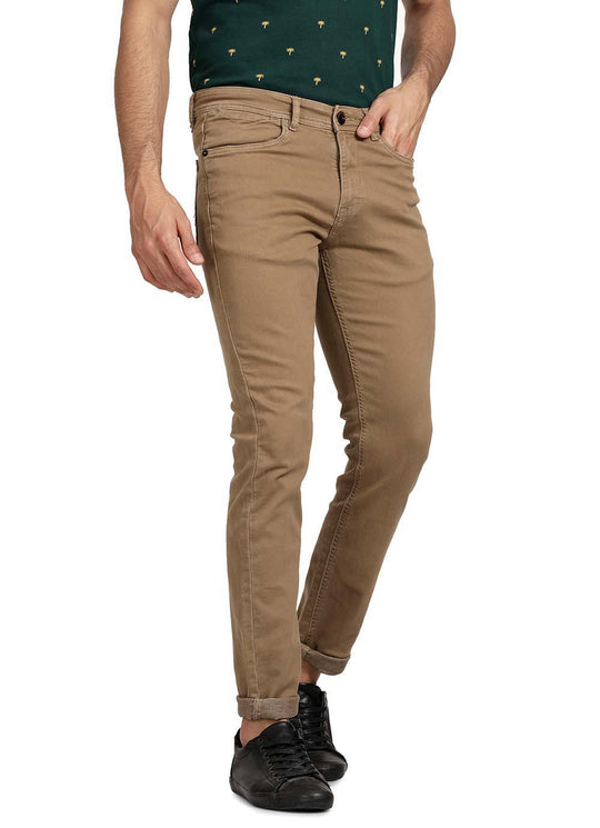 Derby Khaki Clean Look Slim Fit Knitted Jeans