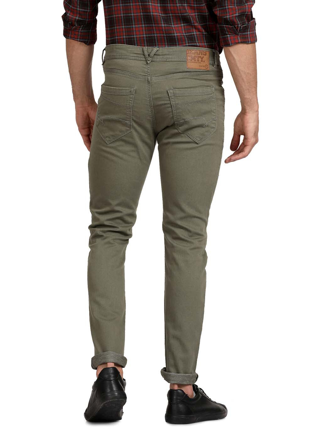 Derby Olive Clean Look Slim Fit Knitted Jeans