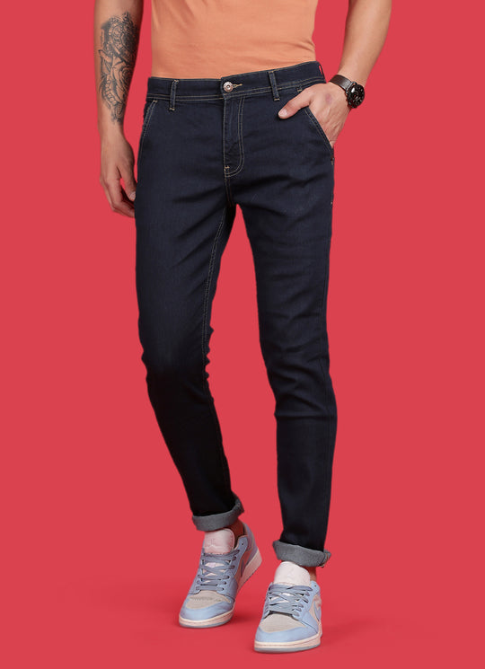 Tinted Green Slim Fit Knitted Denim Jeans
