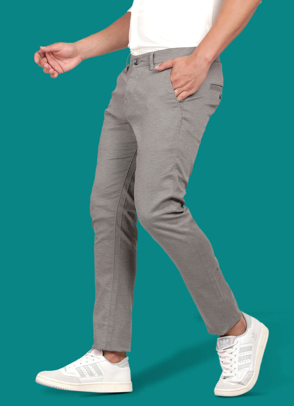 Slim fit Casual Light Grey trouser