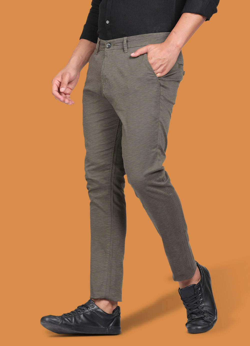 Olive Slim fit Casual trouser